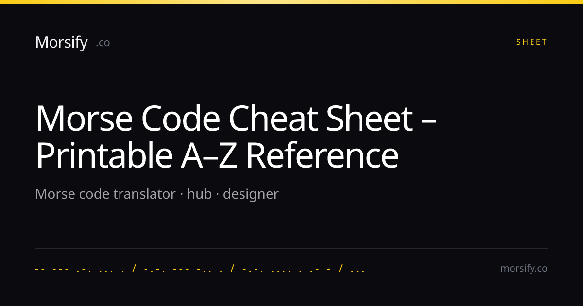 Morse Code Cheat Sheet – Printable A–Z Reference